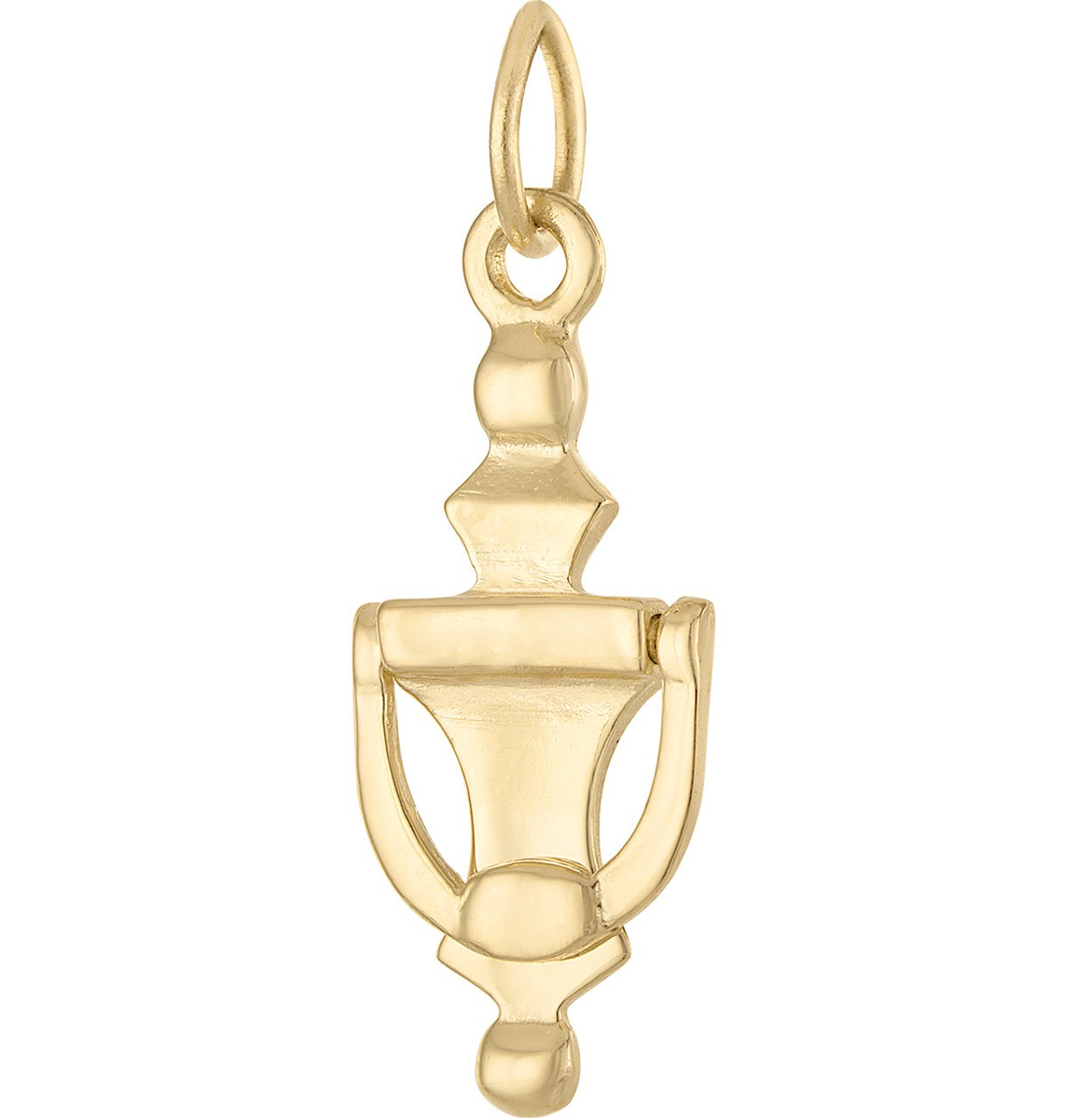 Door Knocker Engravable 14K Gold Charm
